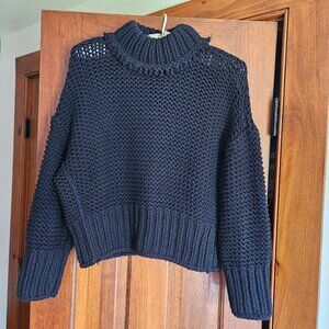 Free People Chunky Black Sweater Sz S/P